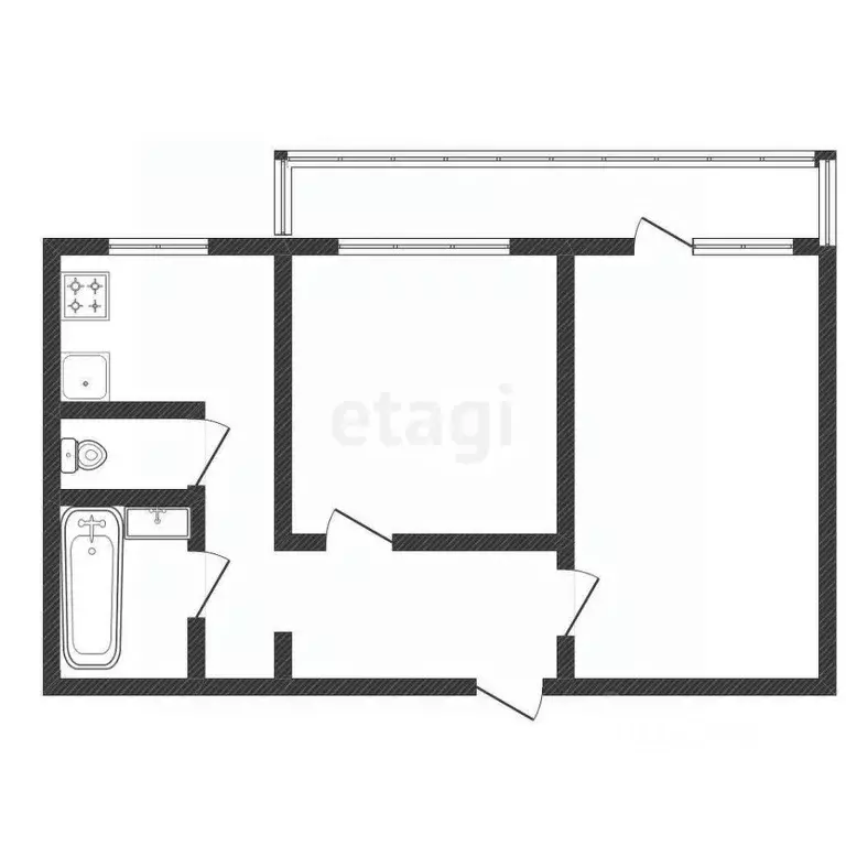 2-к кв. Нижегородская область, Выкса Жуковского мкр, 2 (46.6 м) - Фото 1