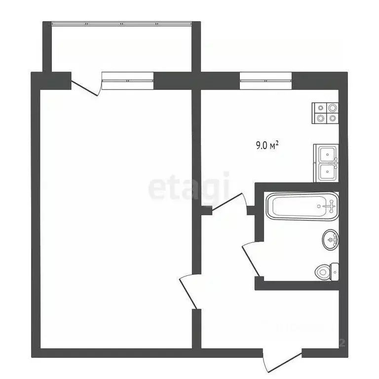 1-к кв. Камчатский край, Елизово ул. Рябикова, 51А (43.8 м) - Фото 1