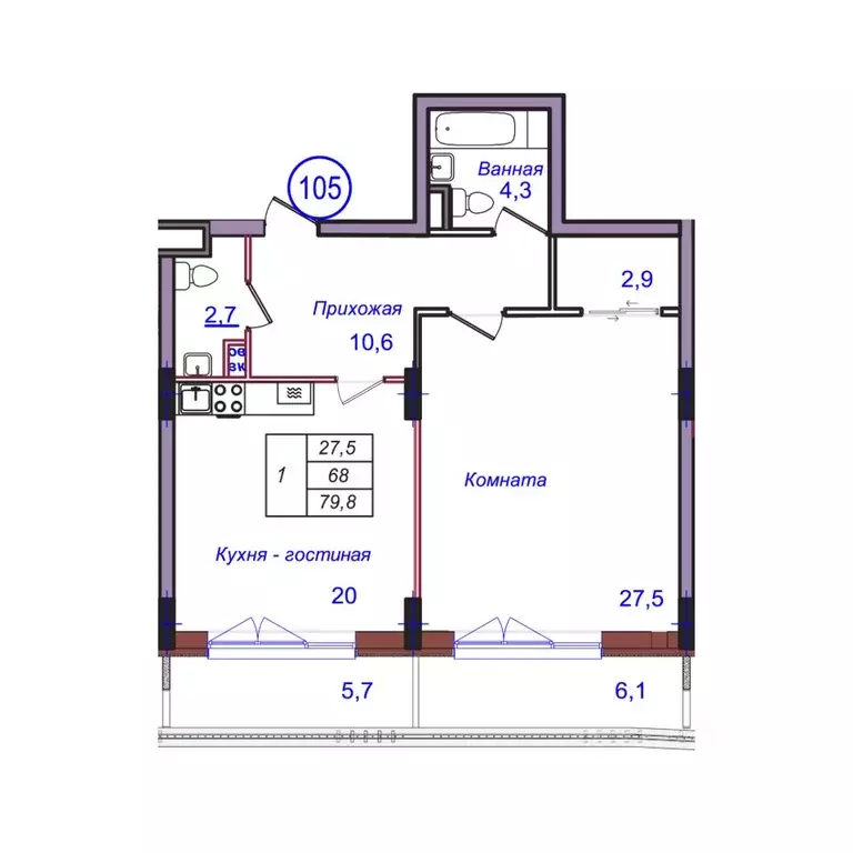 1-к кв. Калининградская область, Светлогорск Балтийская ул. (79.8 м) - Фото 1