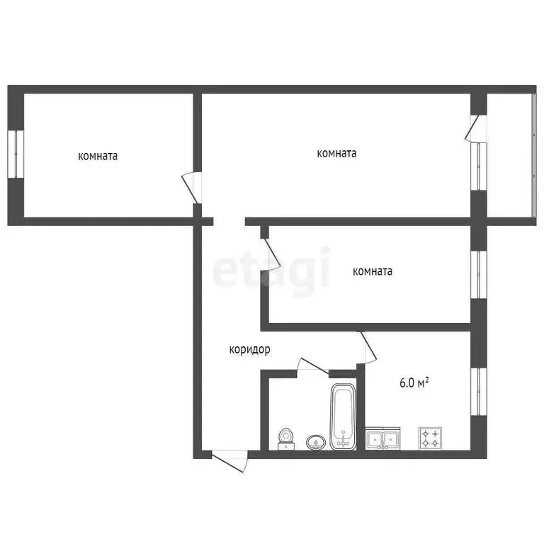 3-комнатная квартира: Таганрог, улица Дзержинского, 171-5 (50.7 м) - Фото 0