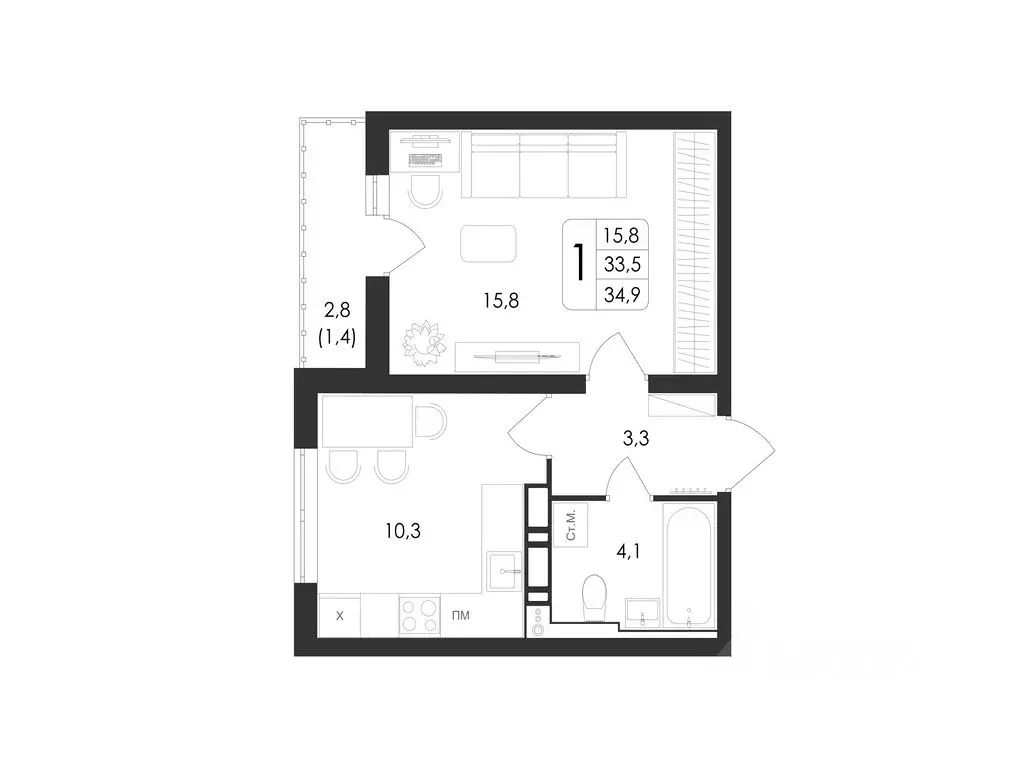 1-к кв. Воронежская область, Воронеж Первое Мая мкр, Май жилой ... - Фото 1