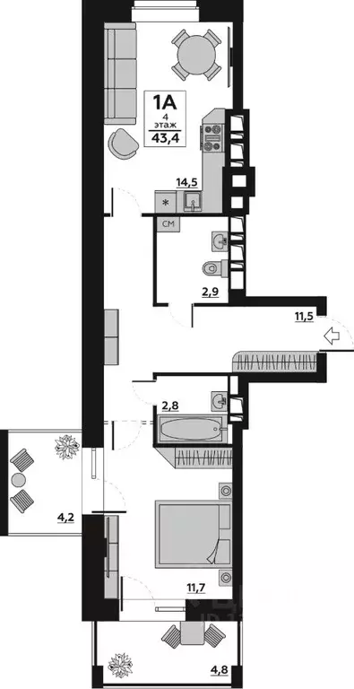 3-к кв. Волгоградская область, Волгоград пос. Ангарский, ул. ... - Фото 1