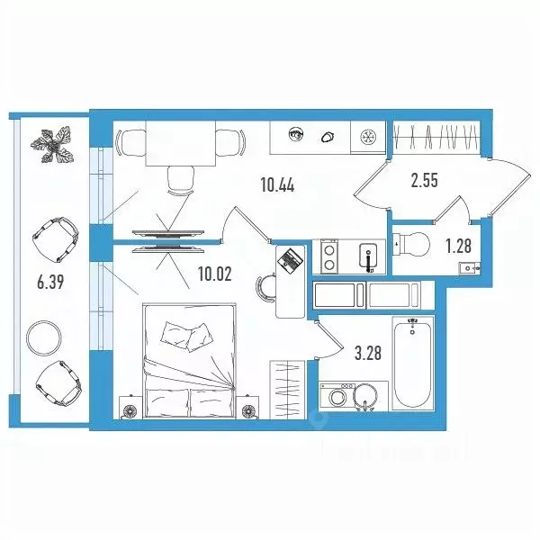 1-к кв. Санкт-Петербург ул. Тельмана, 37 (29.49 м) - Фото 0