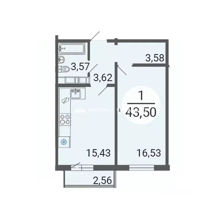 1-к кв. Челябинская область, Магнитогорск ул. Сталеваров, 17/3 (43.5 ... - Фото 2