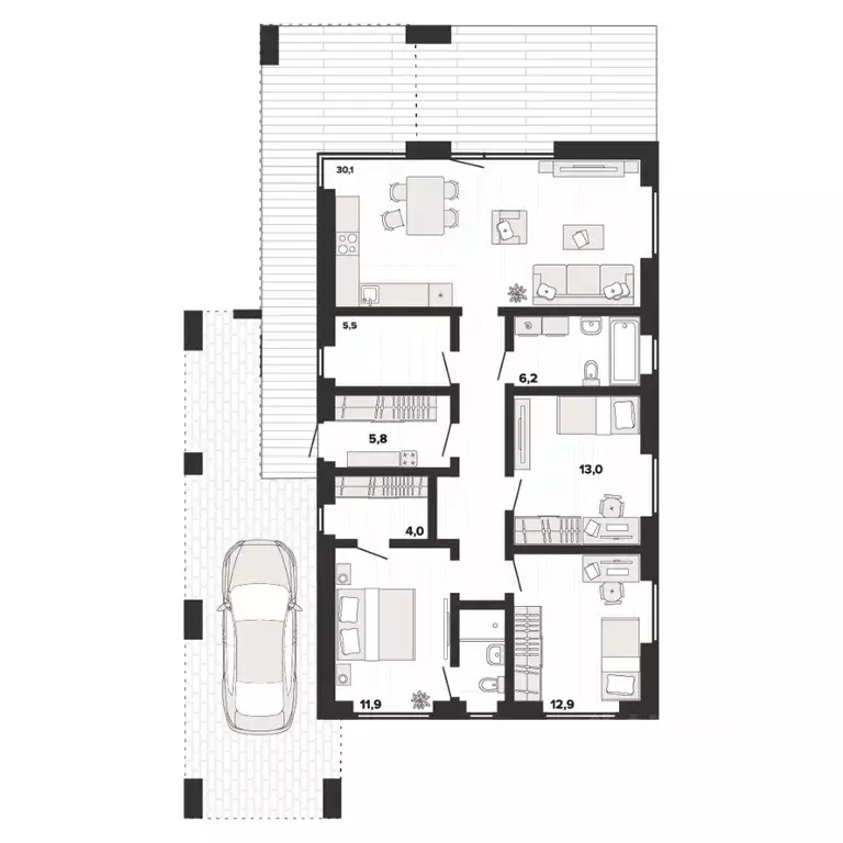 Дом в Челябинская область, Сосновский муниципальный округ, с. Большие ... - Фото 1