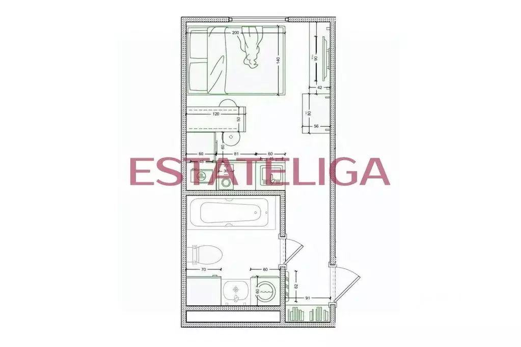 Студия Москва ул. Ивана Франко, 6 (17.0 м) - Фото 1