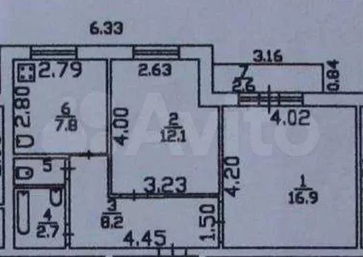 2-к. квартира, 49м, 1/5эт. - Фото 0