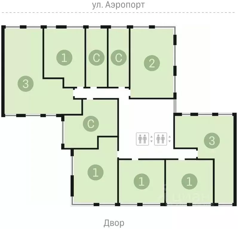 Студия Новосибирская область, Новосибирск ул. Аэропорт, 23/1 (44.35 м) - Фото 1