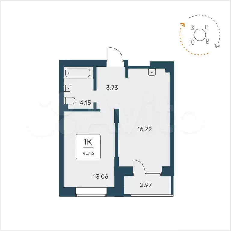 1-к. квартира, 40,1 м, 18/18 эт. - Фото 0
