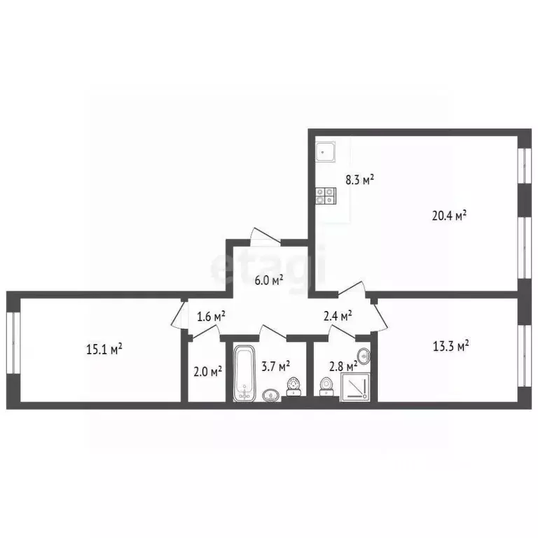 3-к кв. Московская область, Ленинский городской округ, Дрожжино пгт ... - Фото 1