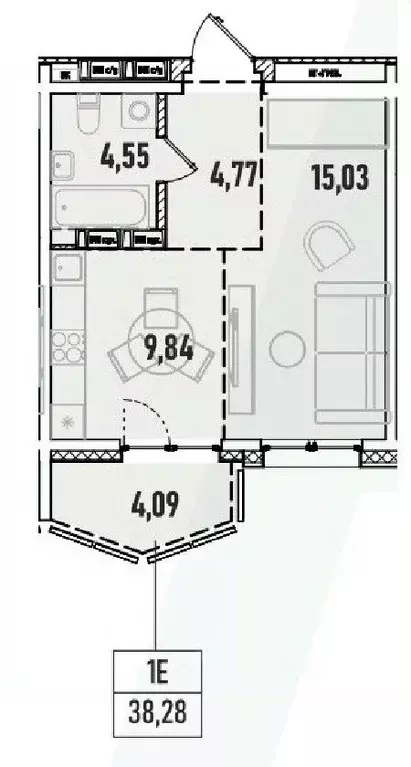 1-к кв. Иркутская область, Иркутск Донская ул. (38.28 м) - Фото 0