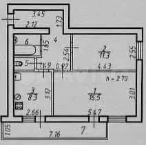 2-к. квартира, 49,8 м, 2/6 эт. - Фото 0