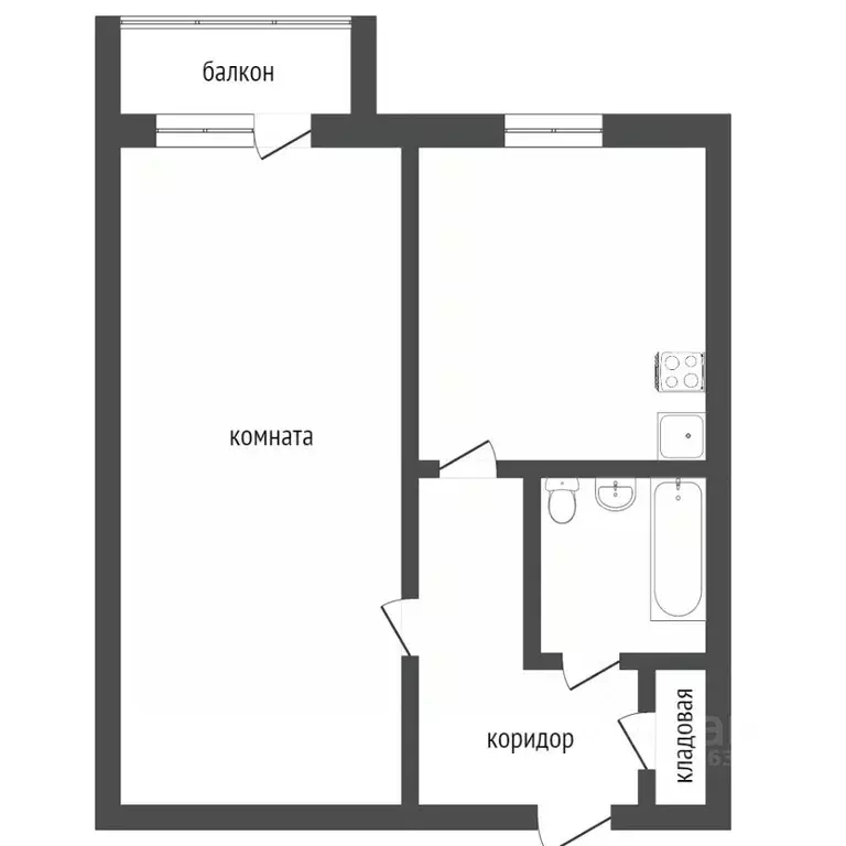1-к кв. Тюменская область, Тобольск Менделеево мкр, 10 (29.8 м) - Фото 1