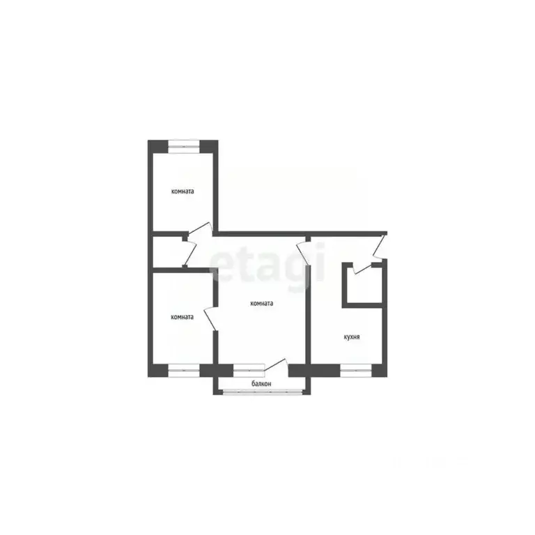 3-к кв. Курганская область, Курган ул. Гоголя, 70 (53.8 м) - Фото 2