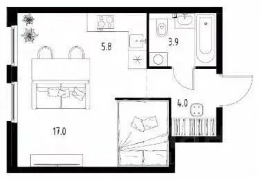 1-к кв. Хабаровский край, Хабаровск ул. Тимощука, 3 (30.7 м) - Фото 2