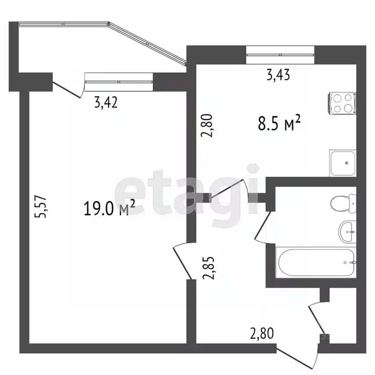 1-к кв. Москва ул. Раменки, 9К3 (40.0 м) - Фото 1