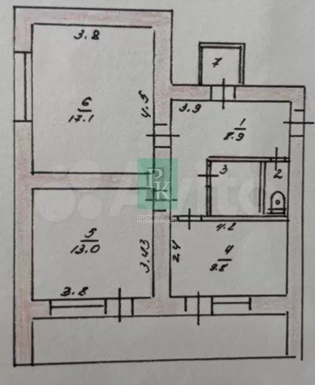 2-к. квартира, 60,1 м, 2/5 эт. - Фото 0