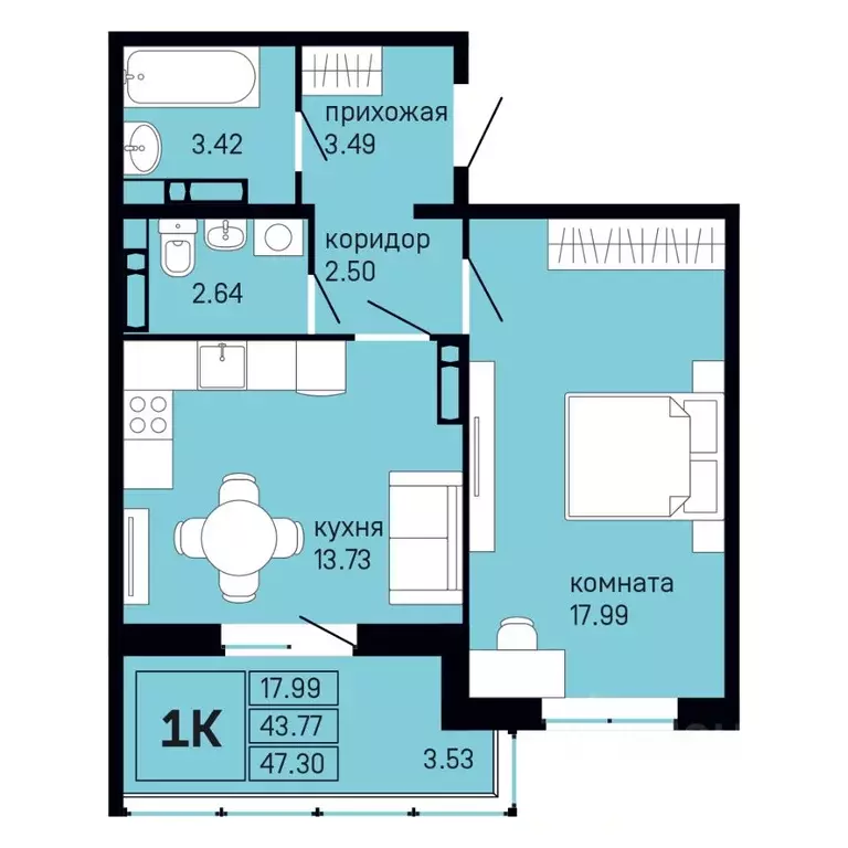 1-к кв. Пермский край, Пермь Нижняя Курья жилрайон, Судозавод мкр,  ... - Фото 0