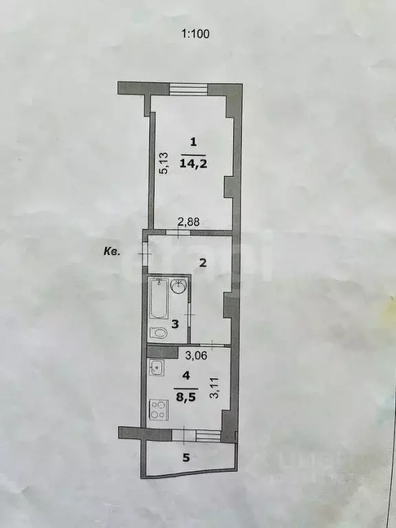 1-к кв. Белгородская область, Белгород Михайловское ш., 33 (34.1 м) - Фото 1