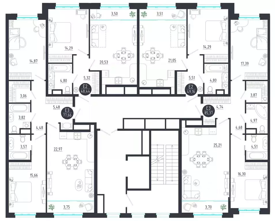 2-к кв. Тульская область, Тула  (85.37 м) - Фото 1
