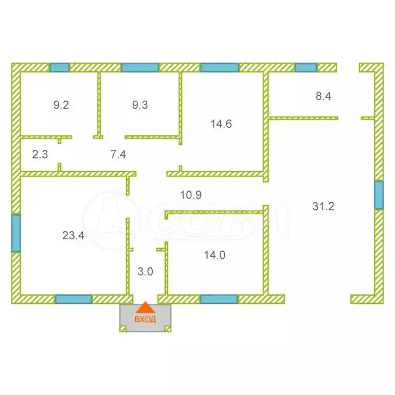 Дом в Тюменский муниципальный округ, деревня Зубарева (134 м) - Фото 2