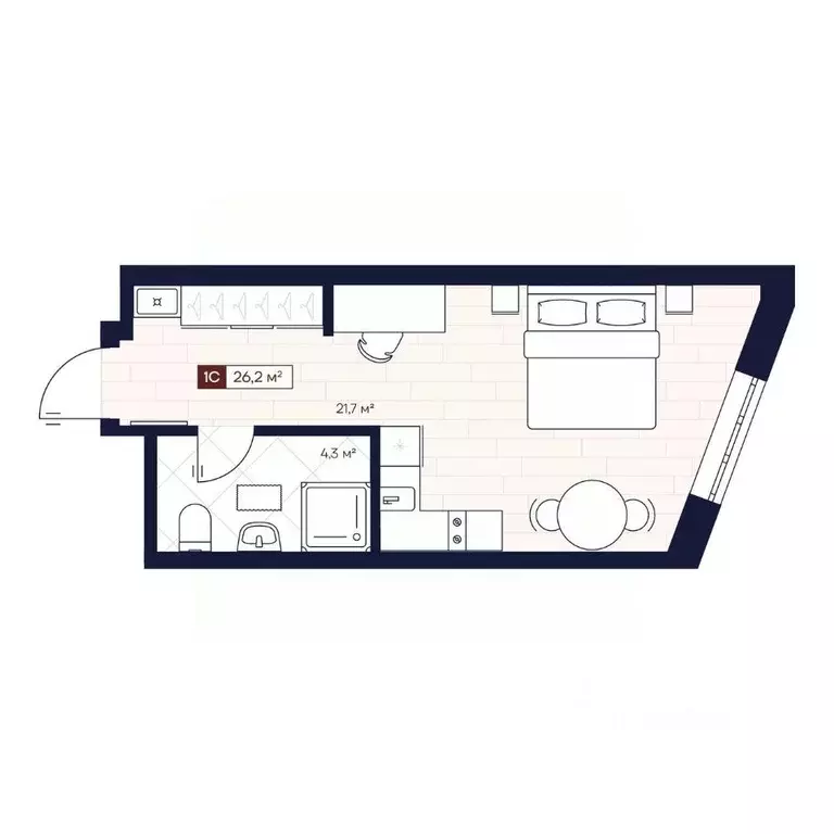 Студия Новосибирская область, Новосибирск ул. Кошурникова, с24 (26.23 ... - Фото 0