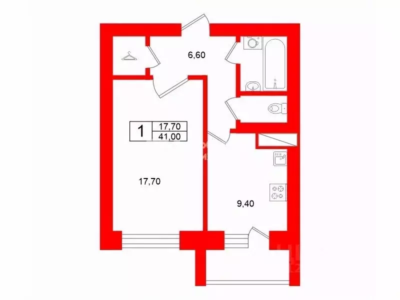 1-к кв. Ленинградская область, Мурино Всеволожский район, ул. Шоссе в ... - Фото 2