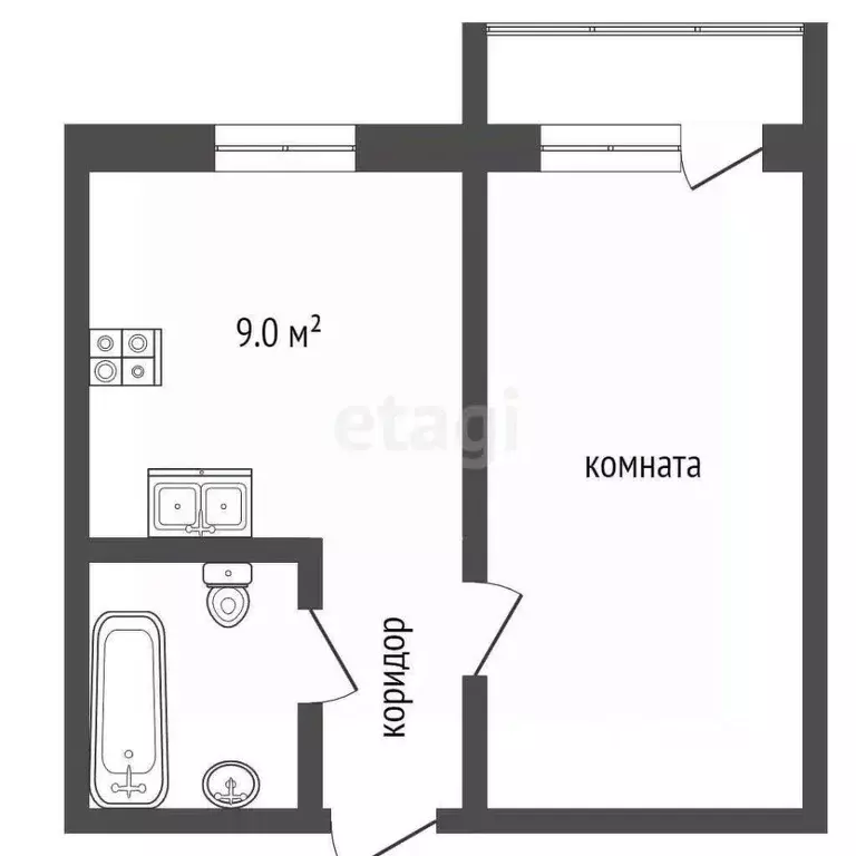 1-к кв. Ростовская область, Ростов-на-Дону ул. Ткачева, 42с2 (37.4 м) - Фото 1