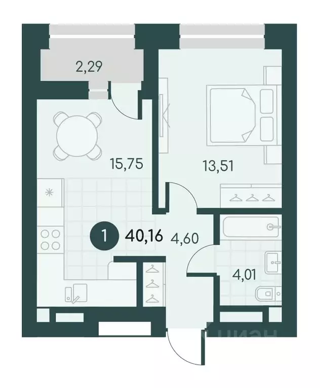 1-к кв. Курганская область, Курган Малиновые высоты жилой комплекс ... - Фото 0