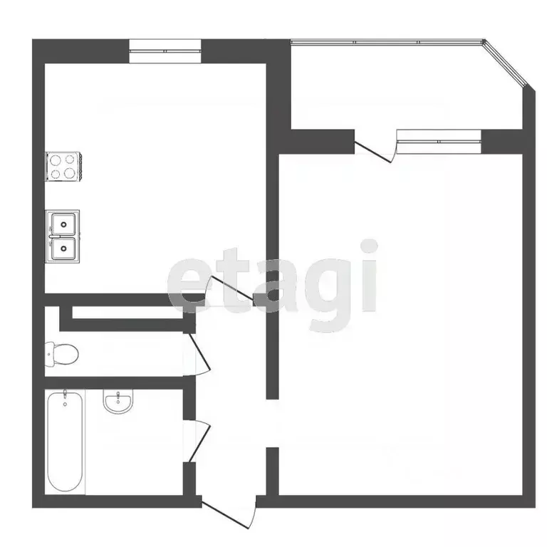 1-к кв. Тюменская область, Тюмень ул. Московский Тракт, 135к2 (45.0 м) - Фото 2