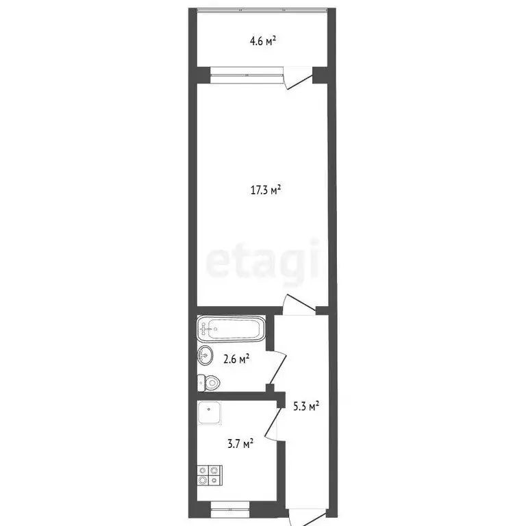 1-комнатная квартира: Ялта, улица Халтурина, 19к1 (34 м) - Фото 1
