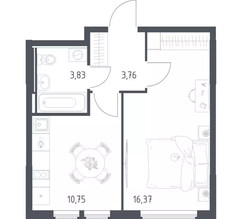 1-комнатная квартира: село Остафьево, ЖК Остафьево, к22 (34.71 м) - Фото 1
