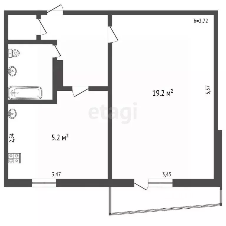 1-к кв. Владимирская область, Ковровский район, пос. Мелехово ... - Фото 2