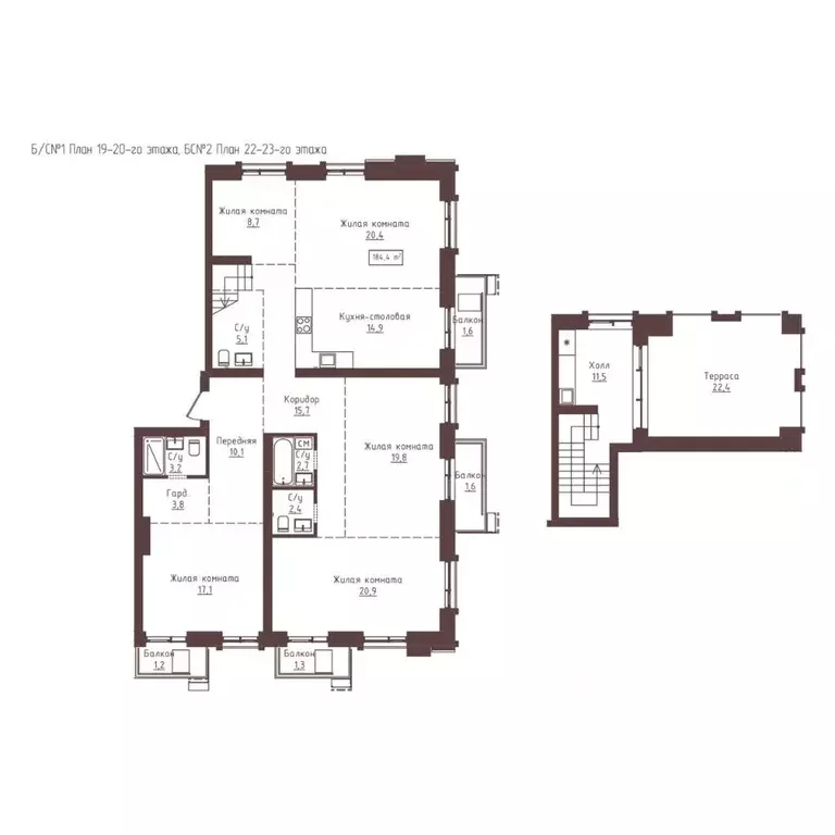 5-к кв. Алтайский край, Барнаул ул. Папанинцев, 155 (184.4 м) - Фото 1
