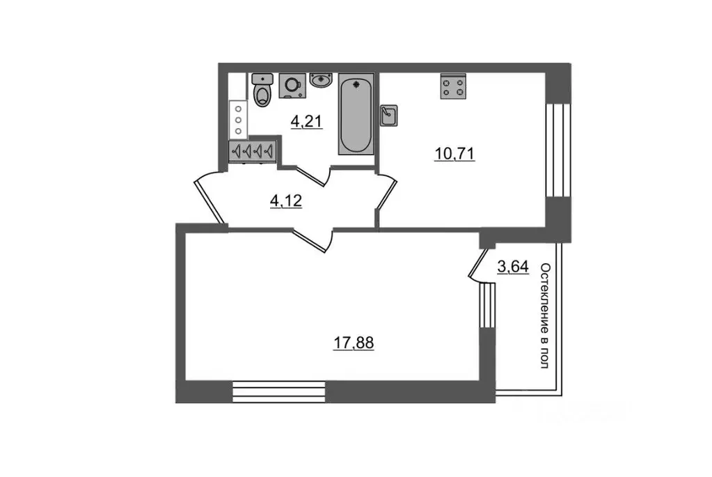 1-к кв. Санкт-Петербург Кубинская ул., 76к1 (38.74 м) - Фото 2