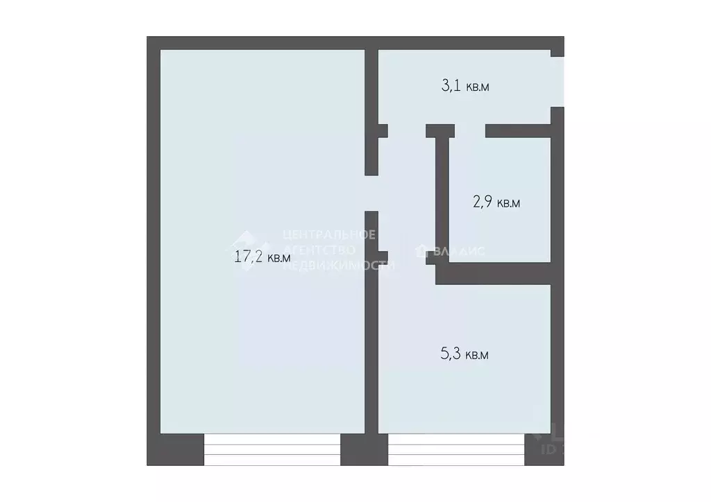 1-к кв. Рязанская область, Рязань ул. Островского, 29 (30.7 м) - Фото 1