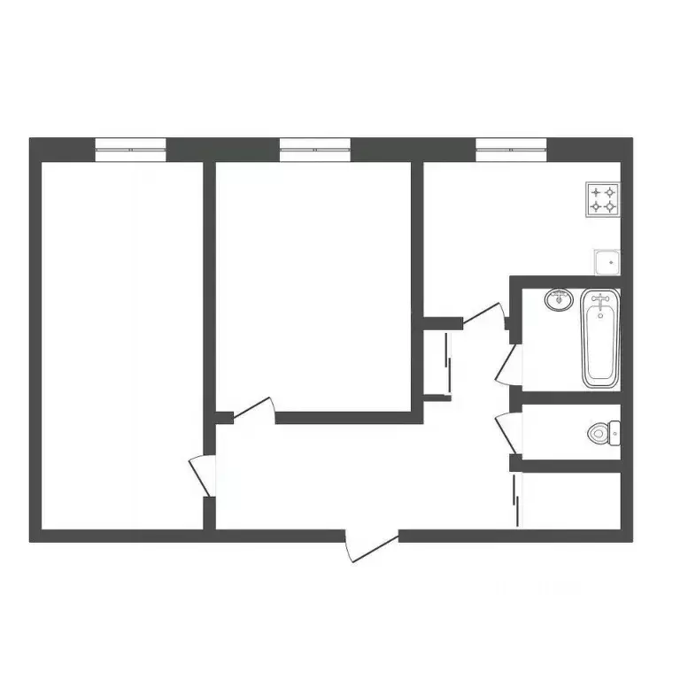 2-к кв. Амурская область, Благовещенск Институтская ул., 28 (53.3 м) - Фото 2