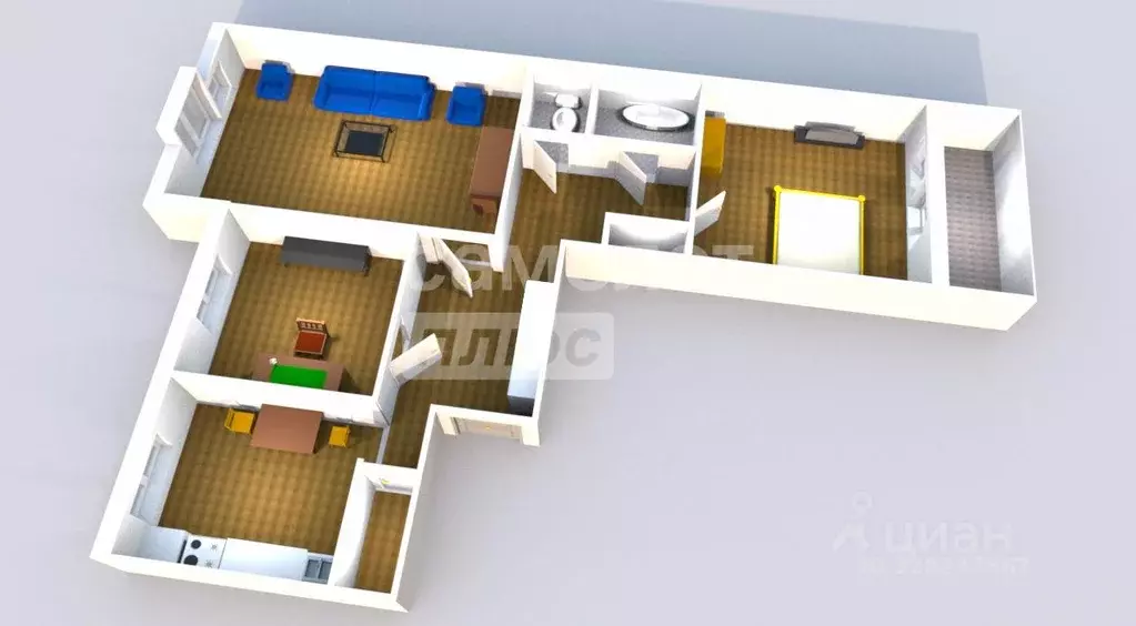 Квартира, 3 комнаты, 65 м - Фото 1