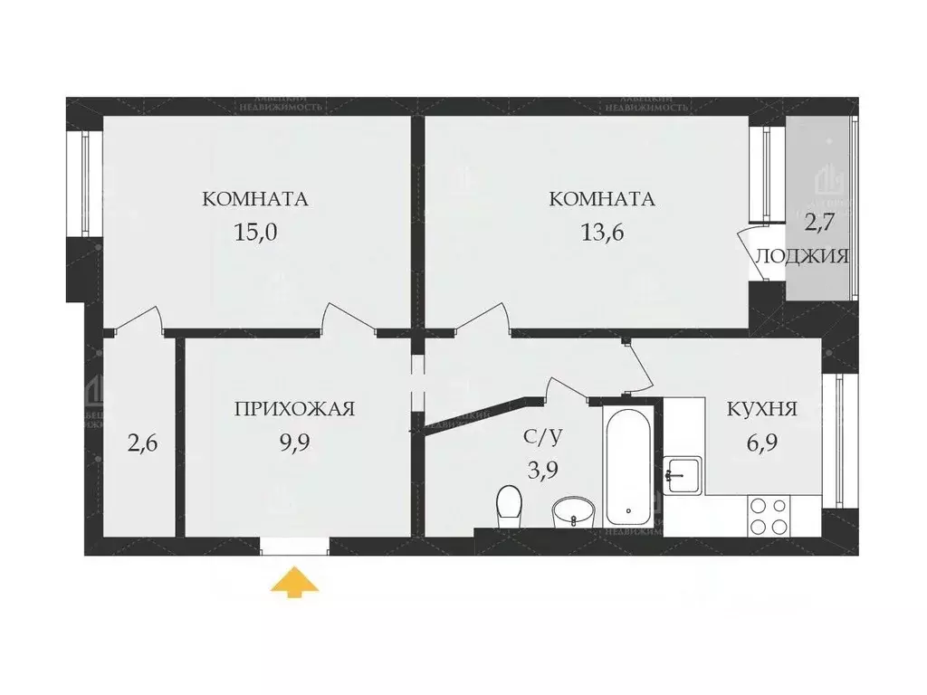 2-к кв. Санкт-Петербург Долгоозерная ул., 10 (52.0 м) - Фото 1