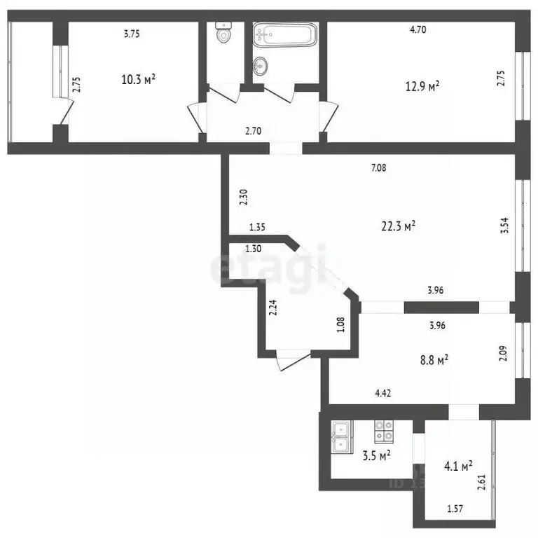 3-к кв. Орловская область, Орел Пионерская ул., 19 (84.5 м) - Фото 1
