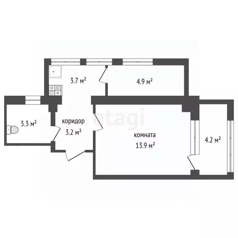 1-к кв. Крым, Ялта ш. Южнобережное, 32 (31.1 м) - Фото 1