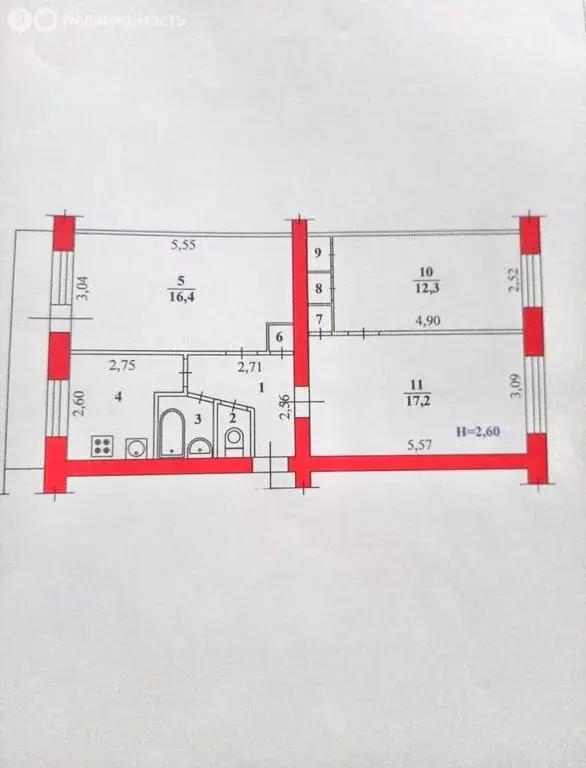 3-комнатная квартира: Волгоград, улица Чапаева, 8 (61.2 м) - Фото 1