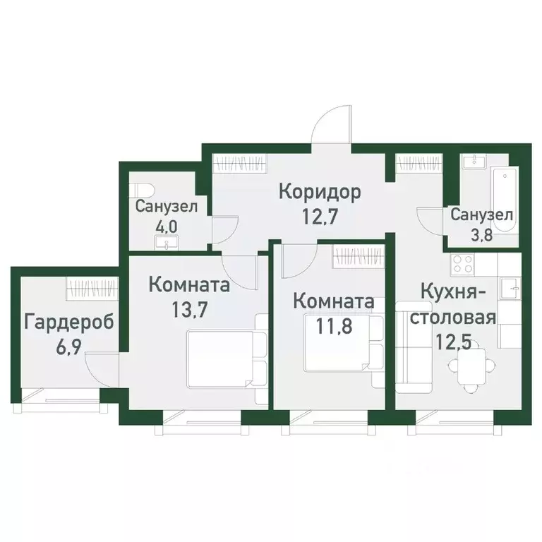 2-к кв. Челябинская область, Челябинский городской округ, пос. ... - Фото 0