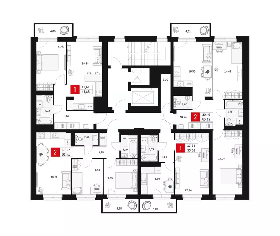 2-к кв. Башкортостан, Уфа ул. Большая Московская, 11 (65.12 м) - Фото 2