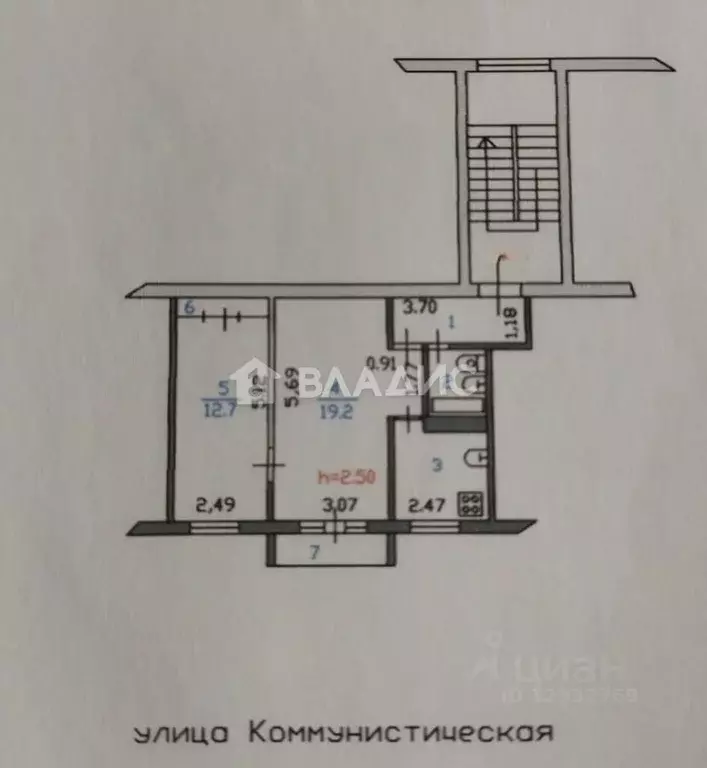 2-к кв. Пензенская область, Пенза Коммунистическая ул., 47 (46.3 м) - Фото 2