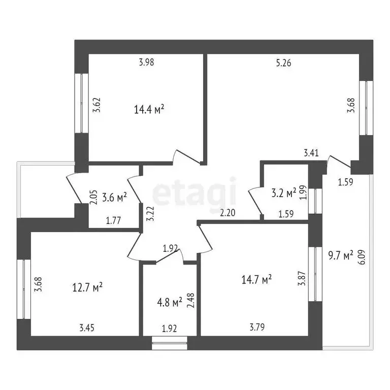 Дом в деревня Падерина, Зелёный переулок (97.1 м) - Фото 1