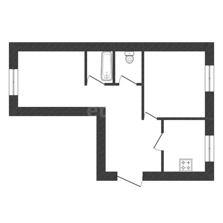 2-комнатная квартира: Волхов, улица Кирова, 1В (50.8 м) - Фото 0