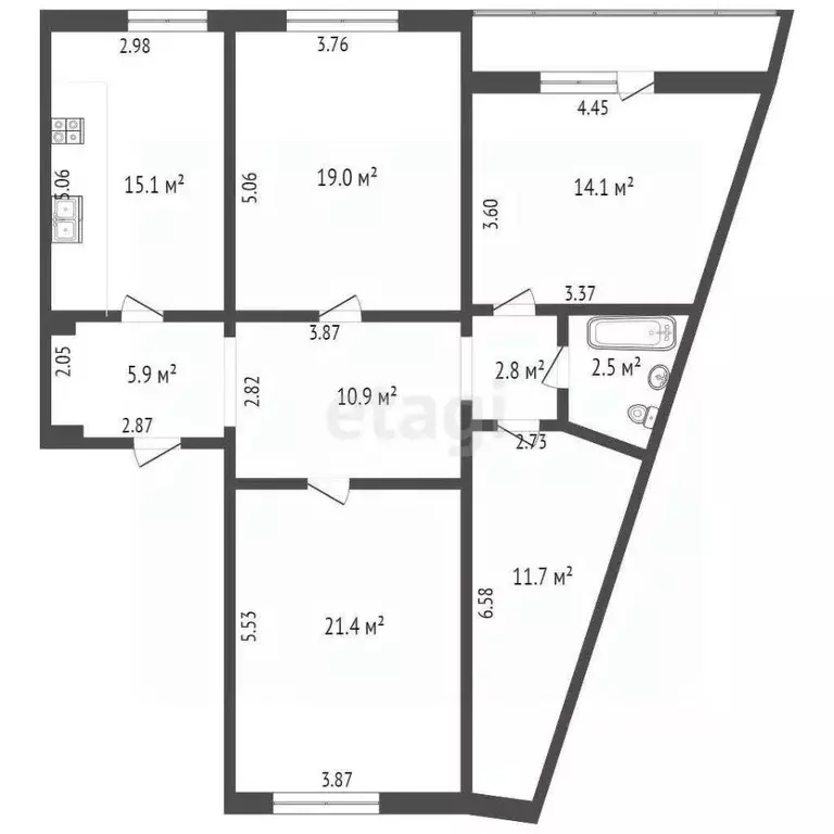3-к кв. Орловская область, Орел Комсомольская ул., 44 (106.6 м) - Фото 0