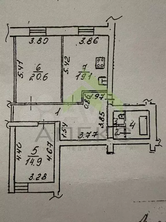 2-к. квартира, 80,5 м, 6/6 эт. - Фото 0