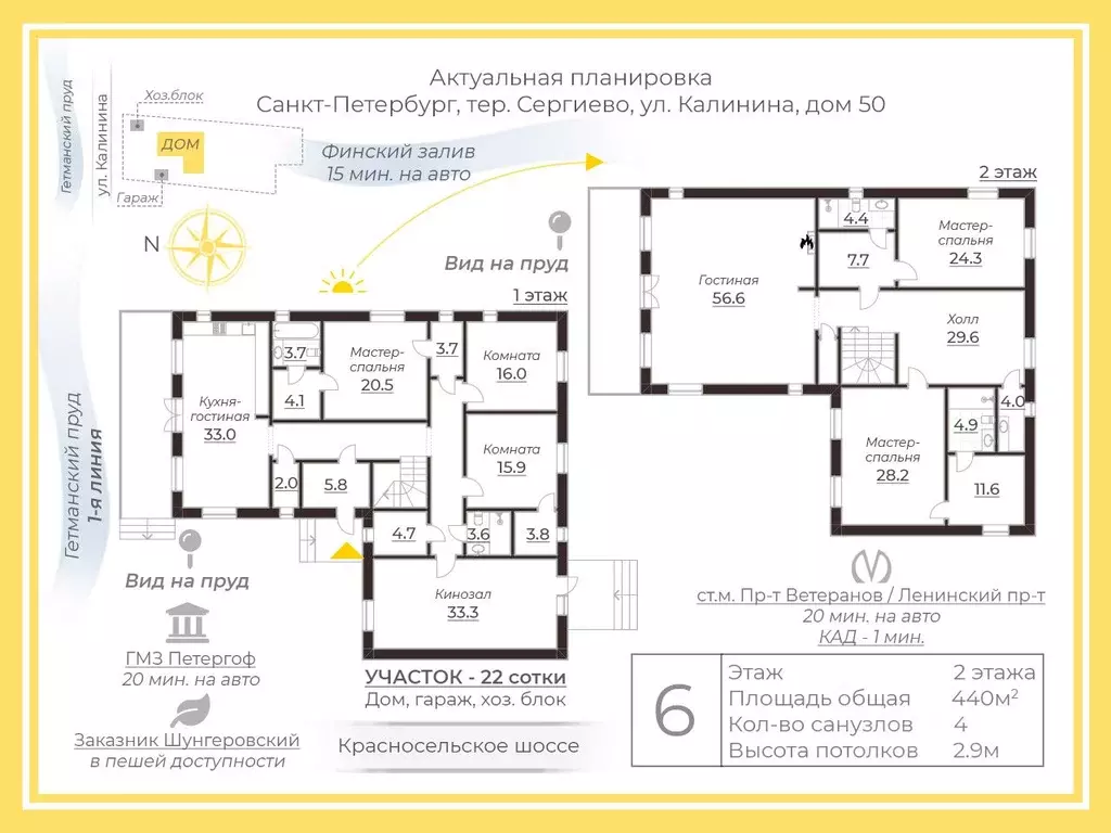 Дом в Санкт-Петербург Сергиево тер., ул. Калинина, 50 (389 м) - Фото 2